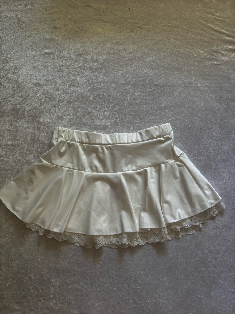 NWT Avidlove XL White Lace Trim Mini Skirt Coquette Y2K